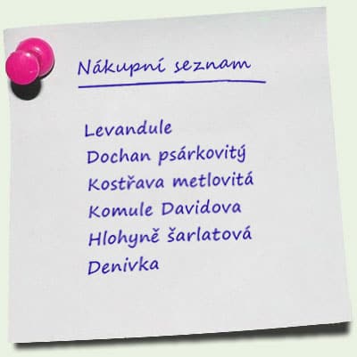 Nákupní seznam květin